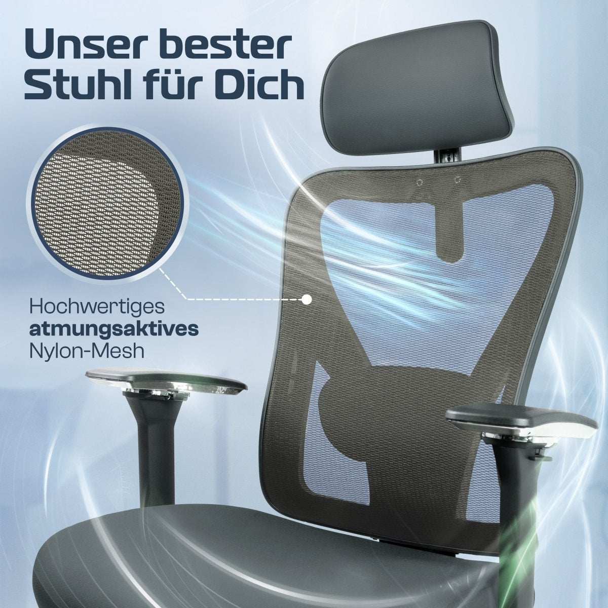CLOUVOU CleverSeat - Ergonomischer Bürostuhl "Zeitloses Design trifft auf unschlagbare Qualität" - Clouvou