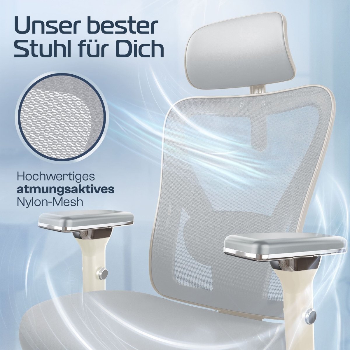 CLOUVOU CleverSeat - Ergonomischer Testsieger Bürostuhl - Clouvou Creme