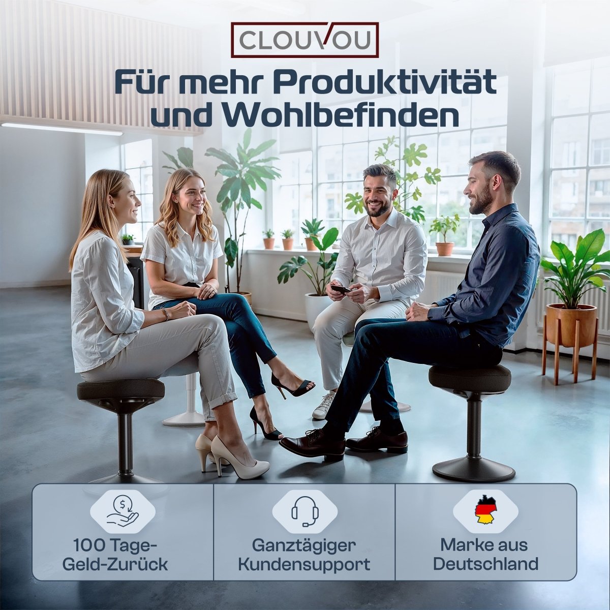 CLOUVOU Nexus - ergonomischer Hocker „Eine stilvolle neue Art des Sitzens“ - Clouvou 
