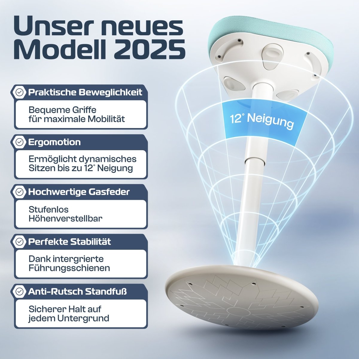 CLOUVOU Nexus - ergonomischer Hocker „Eine stilvolle neue Art des Sitzens“ - Clouvou 