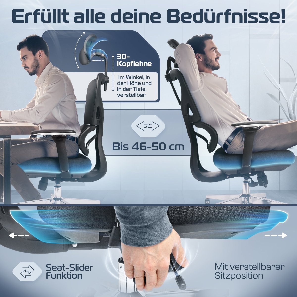 CLOUVOU ProSeat – Ergonomischer Bürostuhl "Maximaler Komfort, den ganzen Tag" - Clouvou 