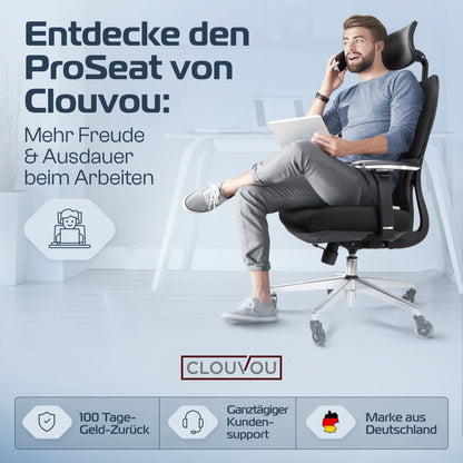 CLOUVOU ProSeat – Ergonomischer Bürostuhl "Maximaler Komfort, den ganzen Tag" - Clouvou 