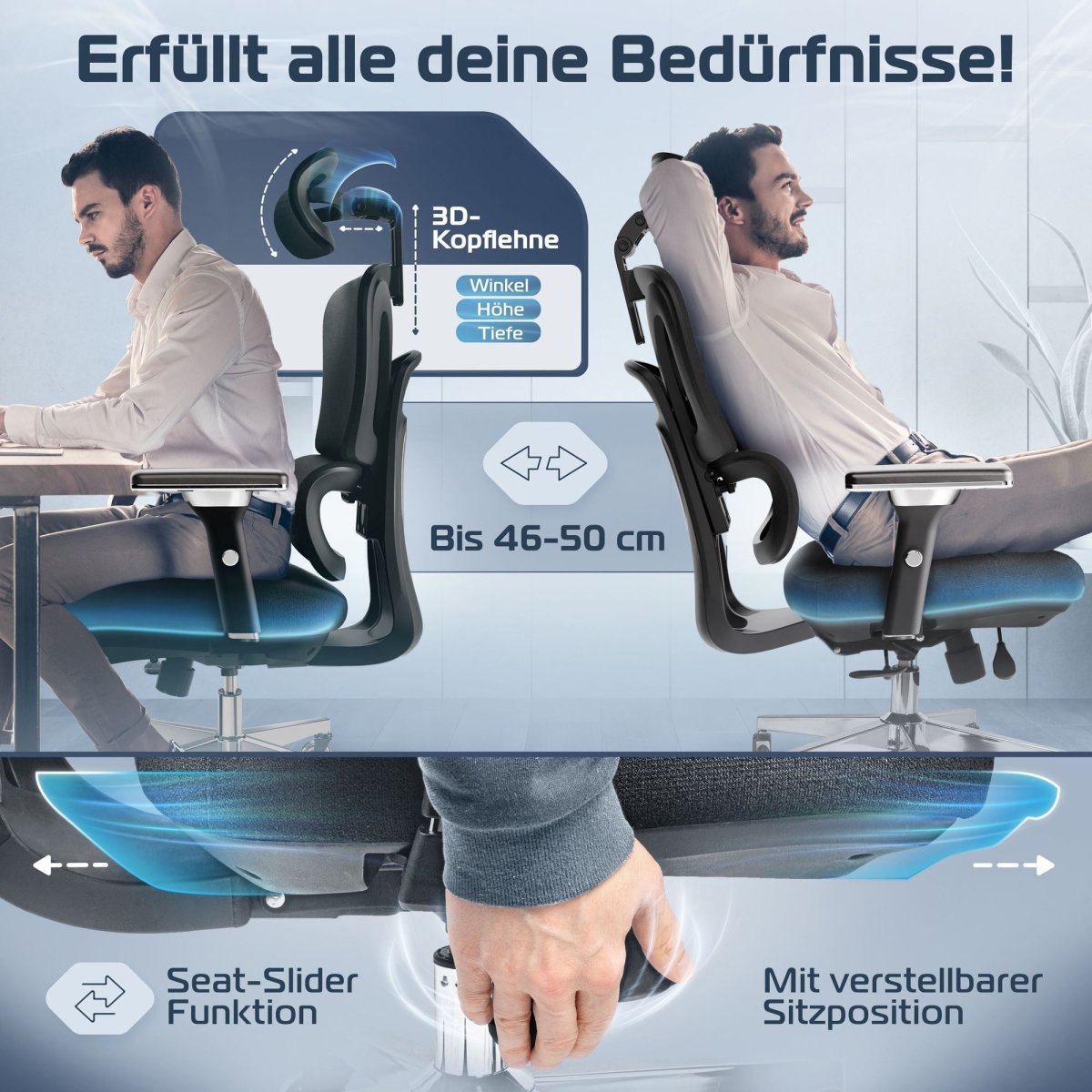 CLOUVOU ProSeat – Ergonomischer Premium Bürostuhl - Clouvou Creme