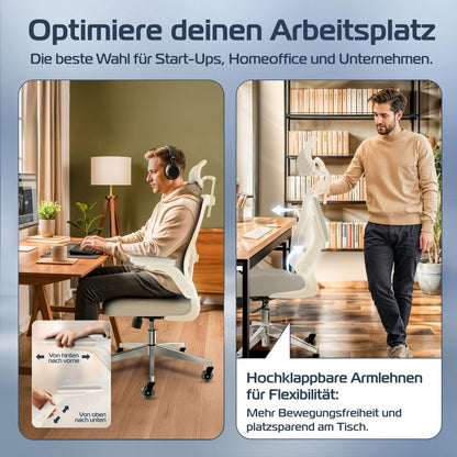 CLOUVOU SmartSeat – Ergonomischer preiswerter Bürostuhl - Clouvou Creme